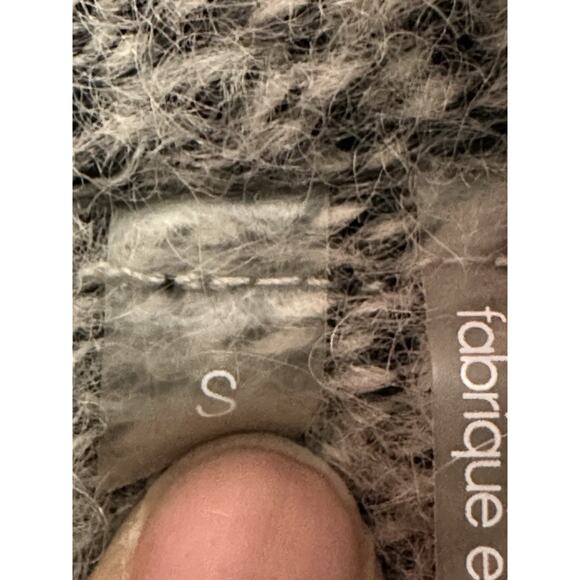 Calvin Klein Wool Blend Faux Leather Trim Bouclé Asymmetrical Coat Gray Small - Picture 7 of 16